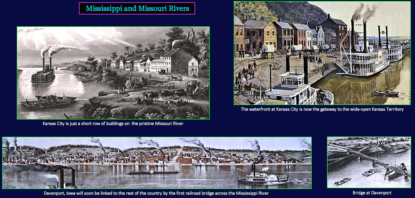 Mississippi and Missouri rivers, 1850